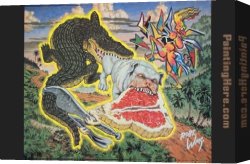 Robert Williams Canvas Paintings - Masterlink in the Pain Chain by Robert Williams