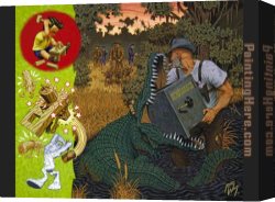 Robert Williams Canvas Paintings - williams 9 by Robert Williams