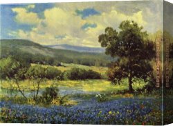 Robert Williams Canvas Paintings - Fields of Blue by Robert Wood