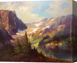 Woods Canvas Paintings - Payne Lake, California by Robert Wood