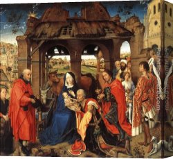 Rogier Canvas Paintings - Adoration of the Magi by Rogier van der Weyden