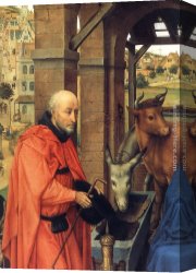 The Adoration of The Magi Canvas Paintings - Adoration of the Magi - detail by Rogier van der Weyden