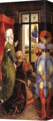 Rogier Canvas Paintings - Bladelin Triptych left wing by Rogier van der Weyden