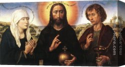 Central Canvas Paintings - Braque Family Triptych - central panel by Rogier van der Weyden