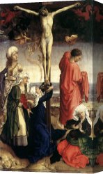 Rogier Canvas Paintings - Crucifixion by Rogier van der Weyden