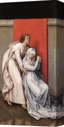 Rogier Canvas Paintings - Crucifixion Diptych left panel by Rogier van der Weyden