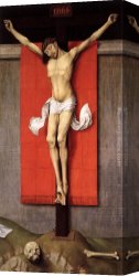 Rogier Canvas Paintings - Crucifixion Diptych right panel by Rogier van der Weyden