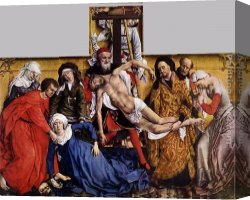 Rogier Canvas Paintings - Descent from the Cross by Rogier van der Weyden
