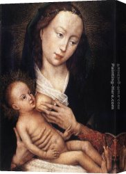 Rogier Canvas Paintings - Portrait Diptych of Jean de Gros left wing by Rogier van der Weyden