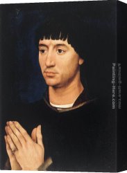 Gros Canvas Paintings - Portrait Diptych of Jean de Gros right wing by Rogier van der Weyden