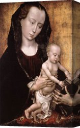 Rogier Canvas Paintings - Portrait Diptych of Philippe de Croy left wing by Rogier van der Weyden