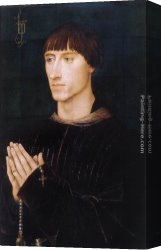 Rogier Canvas Paintings - Portrait Diptych of Philippe de Croy right wing by Rogier van der Weyden