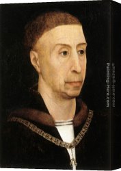 Rogier Canvas Paintings - Portrait of Philip the Good by Rogier van der Weyden