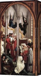 (wings) Canvas Paintings - Seven Sacraments Altarpiece right wing by Rogier van der Weyden