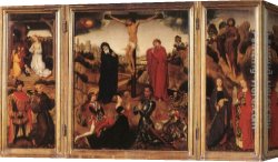 Rogier Canvas Paintings - Sforza Triptych by Rogier van der Weyden