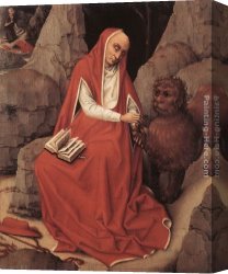 Jerome Canvas Paintings - St Jerome and the Lion by Rogier van der Weyden