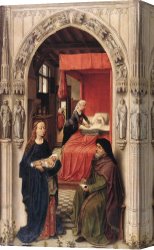 Rogier Canvas Paintings - St John the Baptist altarpiece - left panel by Rogier van der Weyden