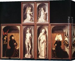 Rogier Canvas Paintings - The Last Judgement Polyptych - reverse side by Rogier van der Weyden