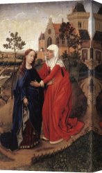 Rogier Canvas Paintings - Visitation by Rogier van der Weyden