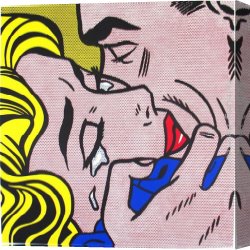 Farewell Kiss Canvas Paintings - The Kiss V by Roy Lichtenstein