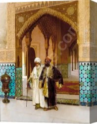 Ernst Canvas Paintings - After Prayer I by Rudolf Ernst