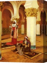 Ernst Canvas Paintings - Evening Prayer by Rudolf Ernst