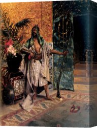 Ernst Canvas Paintings - Harem Guard by Rudolf Ernst
