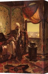 Ernst Canvas Paintings - Smoking The Hookah by Rudolf Ernst