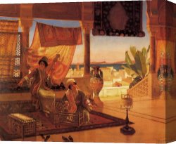 Ernst Canvas Paintings - The Terrace by Rudolf Ernst