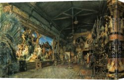 Rudolf Ernst Canvas Paintings - Das Atelier vor der Versteigerung by Rudolf Ritter von Alt