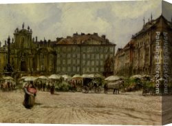 Rudolf Ernst Canvas Paintings - Kirche am Hof Vienna by Rudolf Ritter von Alt