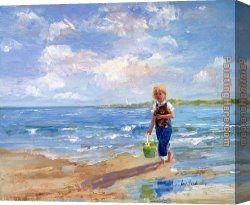 Morning Canvas Paintings - Morning Walk by Sally Swatland