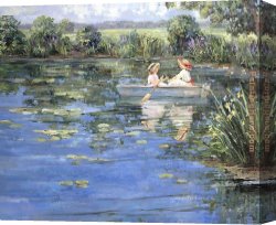 The Beatles @ Abbey Road Canvas Paintings - Pond at Riversville Road by Sally Swatland