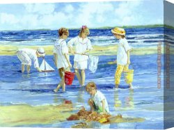 Old Windmill, East Hampton, Long Island, New York Canvas Paintings - Summer on Long Island by Sally Swatland