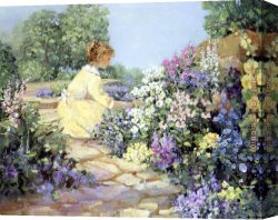 Woods Canvas Paintings - The Garden at Khakum Woods by Sally Swatland