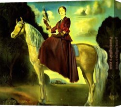 Lady Canvas Paintings - Equestrian Fantasy - Portrait of Lady Dunn by Salvador Dali