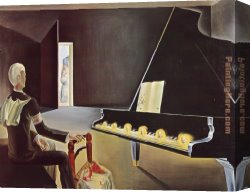 Piano Canvas Paintings - Evocation of the Apparition Lenin by Salvador Dali