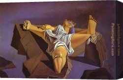 Figure Classic Canvas Paintings - Figure on the Rocks by Salvador Dali
