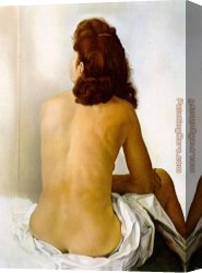 Nude Canvas Paintings - Gala Nude From Behind Looking in an Invisible Mirror by Salvador Dali
