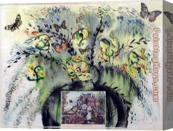 Les Iris Jaunes 1824 Canvas Paintings - Les fleurs et fruite by Salvador Dali