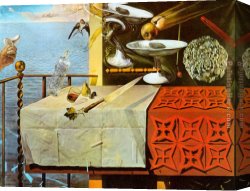 Allegory of Human Life Canvas Paintings - Living Still Life by Salvador Dali