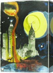 Surrealism Canvas Paintings - Manhattan Skyline by Salvador Dali