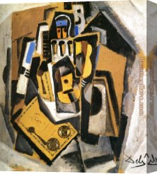 The Guitar 1918 Canvas Paintings - Pierrot and Guitar by Salvador Dali