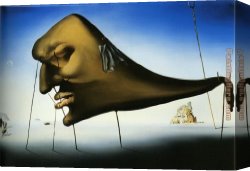 Surrealism Canvas Paintings - Sleep by Salvador Dali