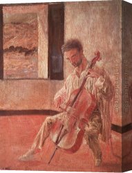Surrealism Canvas Paintings - The Cellist Ricardo Pichot by Salvador Dali