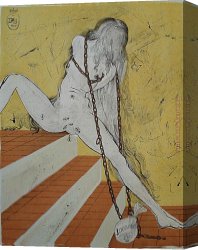 Surrealism Canvas Paintings - The Chevaliers Proposal by Salvador Dali