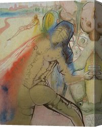 It Was to Be a Lasso Duel to The Death Canvas Paintings - The Death of Clorinda by Salvador Dali