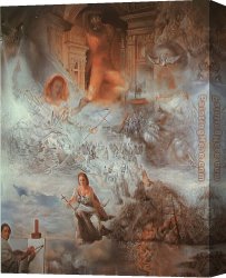 Surrealism Canvas Paintings - The Ecumenical Council by Salvador Dali