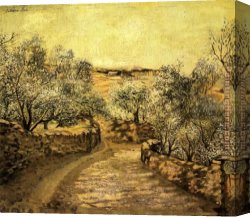 Port of Valencia Canvas Paintings - The Lane to Port Lligat with View of Cap Creus by Salvador Dali