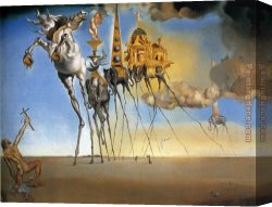 Temptation Canvas Paintings - The Temptation of St. Anthony by Salvador Dali
